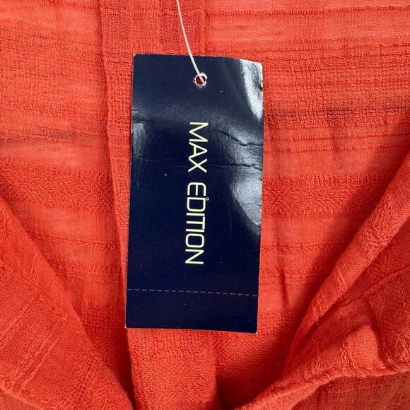 Max Edition Semi Sheer V-Neck Tunic Blouse Women's Size XL Red/Pink - Picture 9 of 15